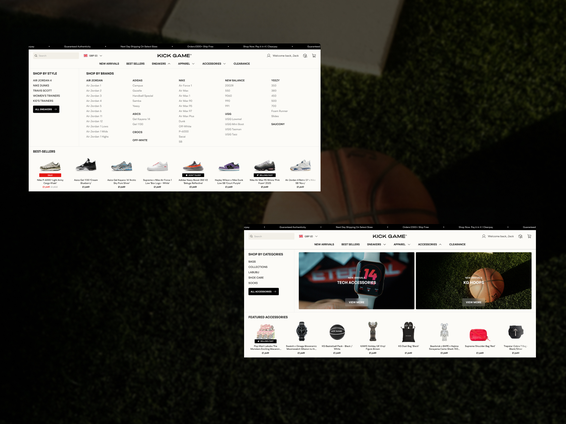 Kick Game menu system