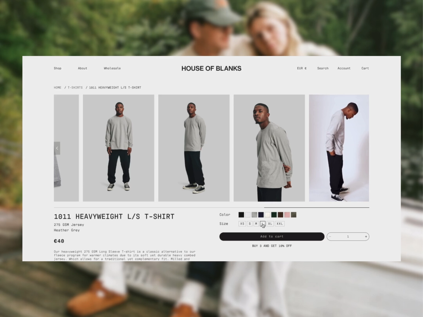 House of Blanks Shopify-produktside
